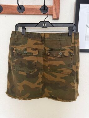 Blank NYC Camo Mini Skirt in Olive and Brown